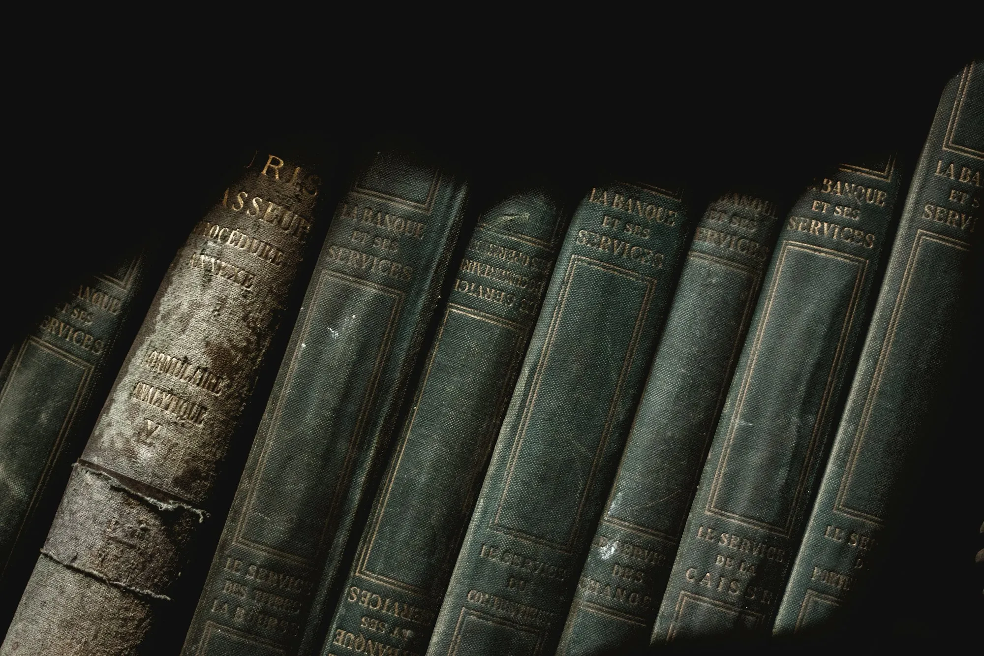 Rows of old ledgers